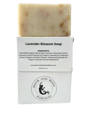 Back and Body Wash Band 4oz. Organic Lavender Blossom Soap Bar
