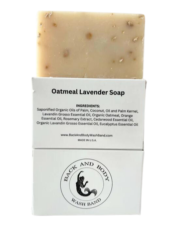 Back and Body Wash Band 4oz. Organic Oatmeal Lavender Soap Bar