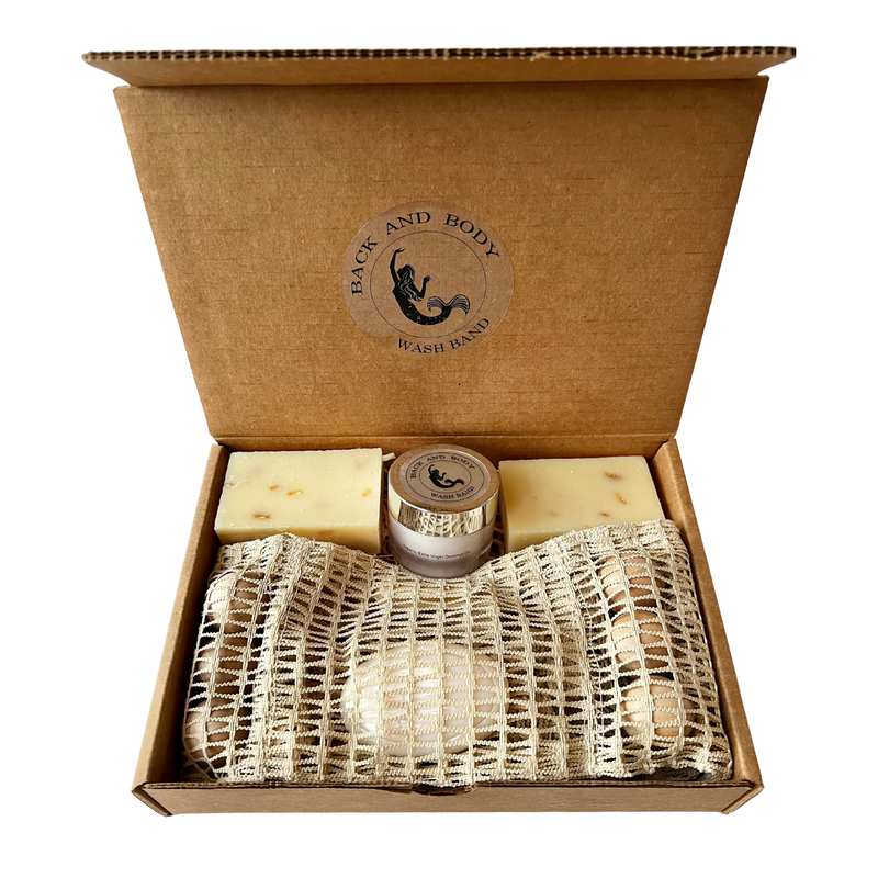 Tuscano - Relax & Hydrate with Organic Lavender Blossom Soap Bar, Lavender Oatmeal Soap Bar and 32 mL Organic Extra-Virgin Coconut Oil Moisturizer in Gift Box